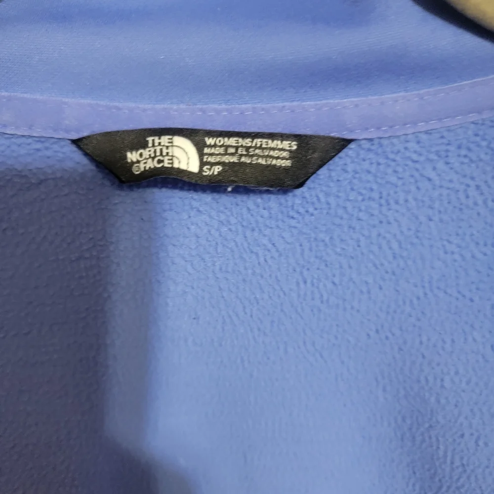North Face Jacket Womens Small Blue Full Zip Track Fleece Long Sleeve Thumbholes - Picture 4 of 8